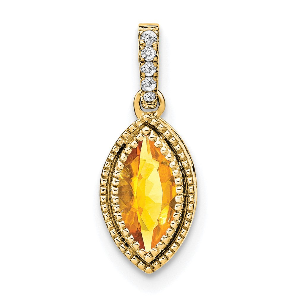 Marquise Gemstone and Diamond Pendants
