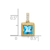 Square Gemstone & Diamond Pendant
