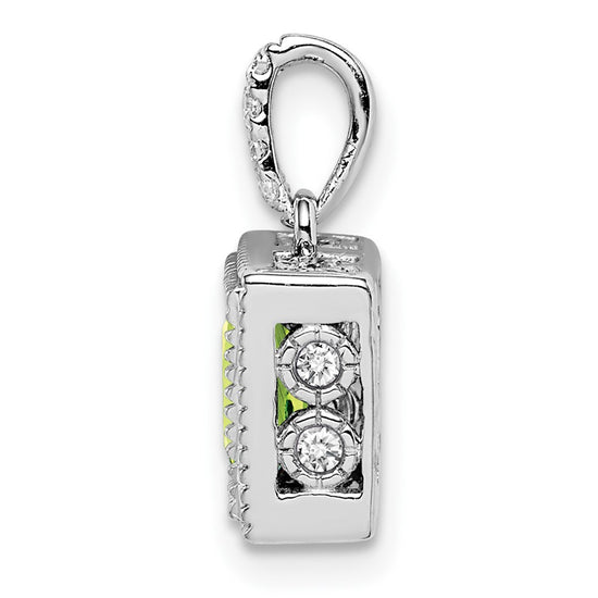 Square Gemstone & Diamond Pendant