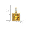 Square Gemstone & Diamond Pendant