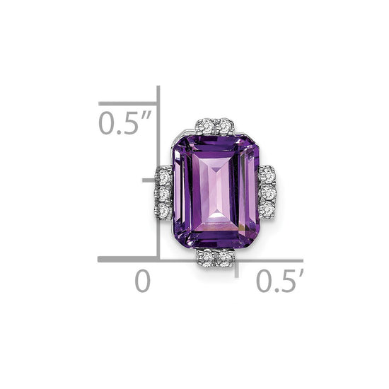 Emerald Cut Gemstone & Diamond Chain Slides