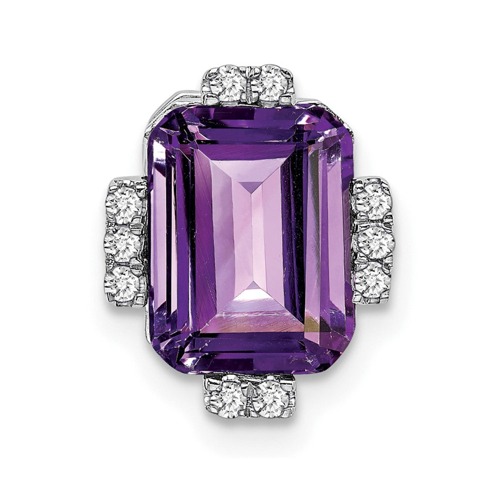 Emerald Cut Gemstone & Diamond Chain Slides