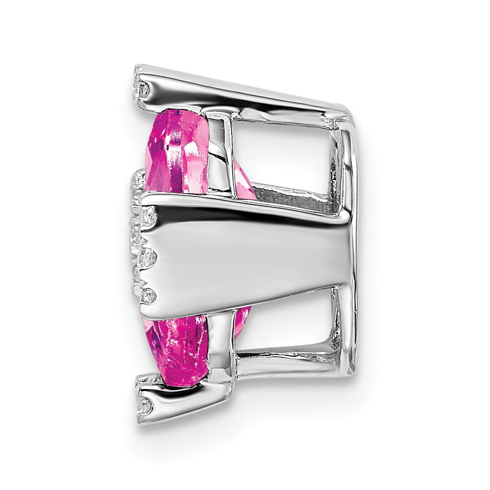 Emerald Cut Gemstone & Diamond Chain Slides