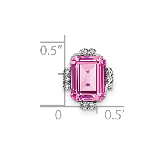 Emerald Cut Gemstone & Diamond Chain Slides