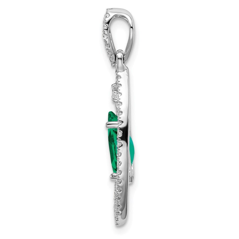 Marquise Gemstone and Diamond Pendants