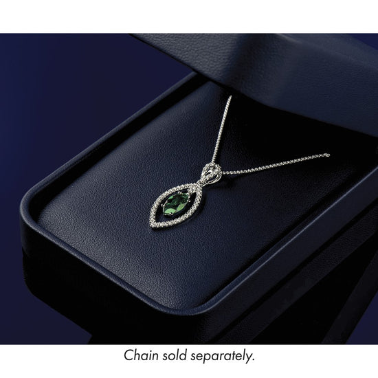 Marquise Gemstone and Diamond Pendants