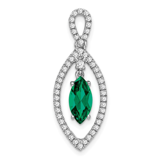 Marquise Gemstone and Diamond Pendants