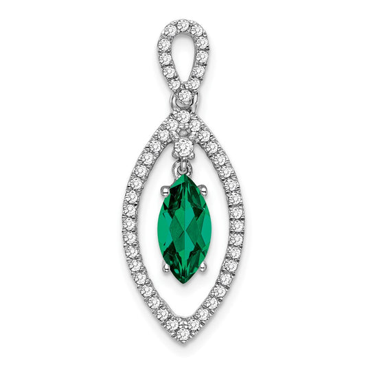 Marquise Gemstone and Diamond Pendants