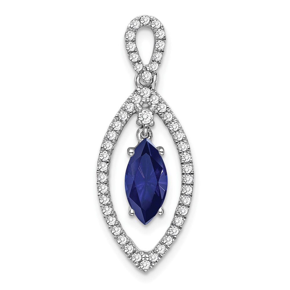 Marquise Gemstone and Diamond Pendants