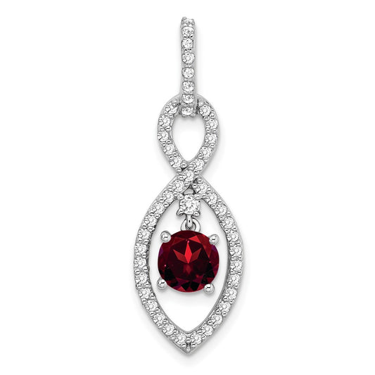 Round Gemstone & Diamond Pendants