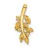 14k Marquise Citrine and Diamond Leaves Chain Slide