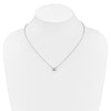 14k White Gold 4x3mm Oval Blue Topaz and Diamond 18 inch Necklace