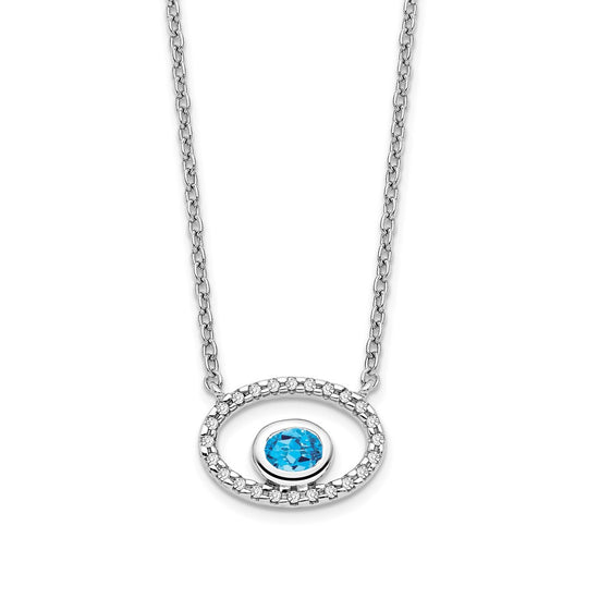 Oval Gemstone & Diamond Necklaces