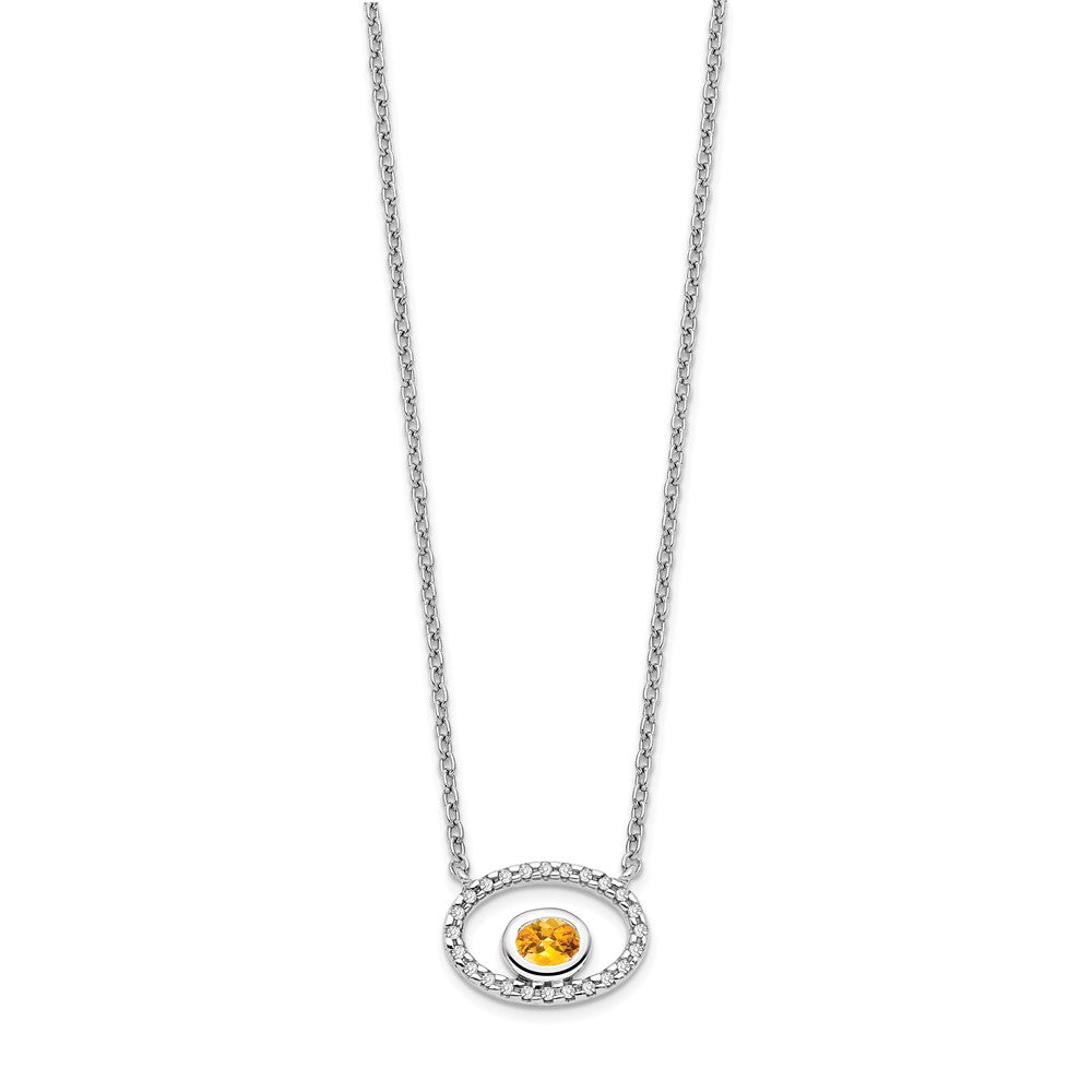 Oval Gemstone & Diamond Necklaces