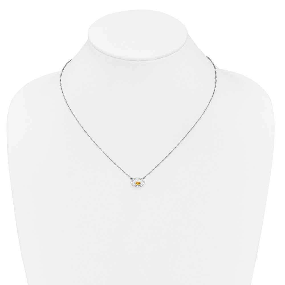 Oval Gemstone & Diamond Necklaces