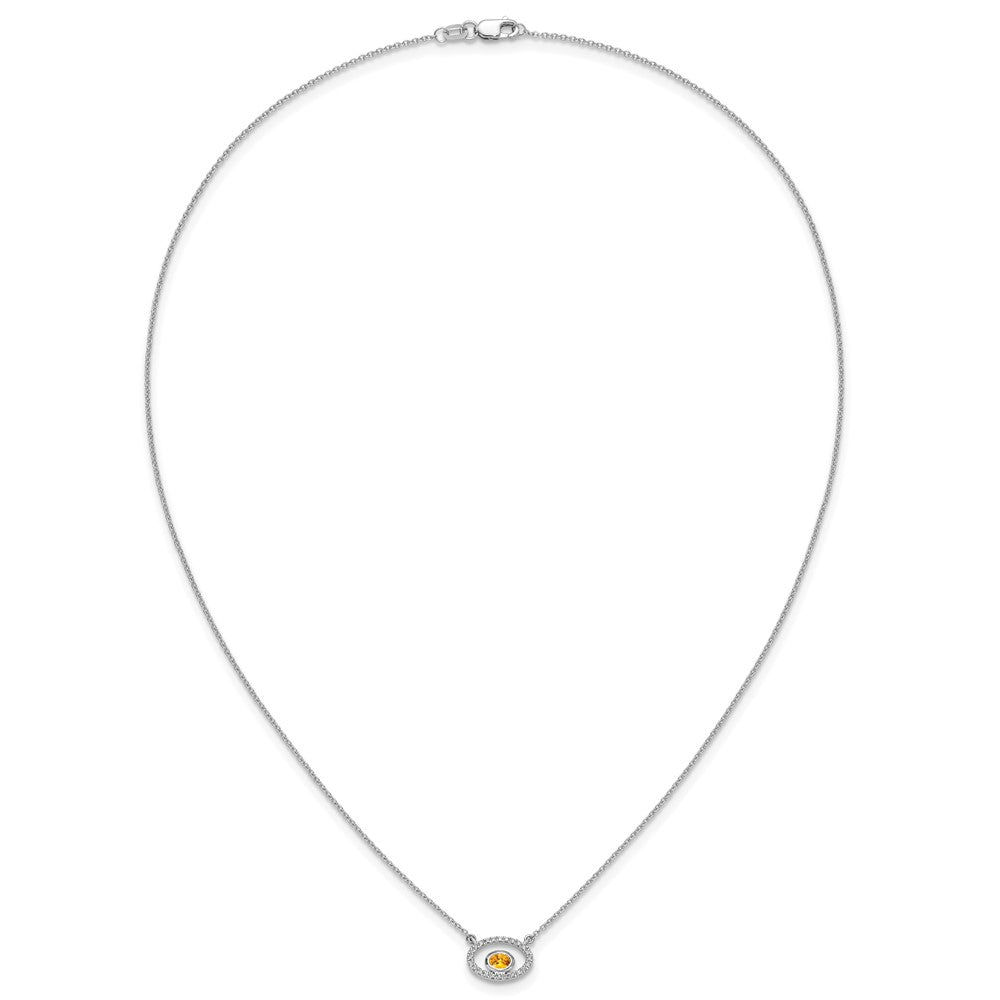 Oval Gemstone & Diamond Necklaces
