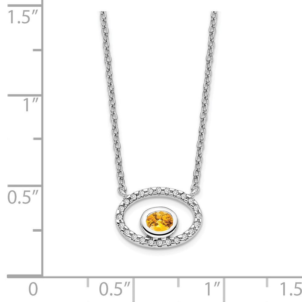 Oval Gemstone & Diamond Necklaces