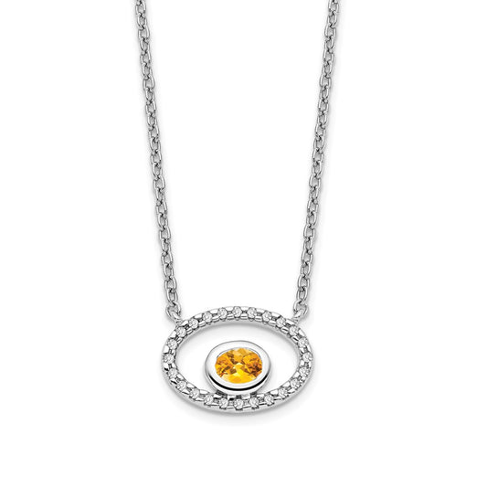 Oval Gemstone & Diamond Necklaces