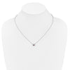 14k White Gold 4x3mm Oval Garnet and Diamond 18 inch Necklace