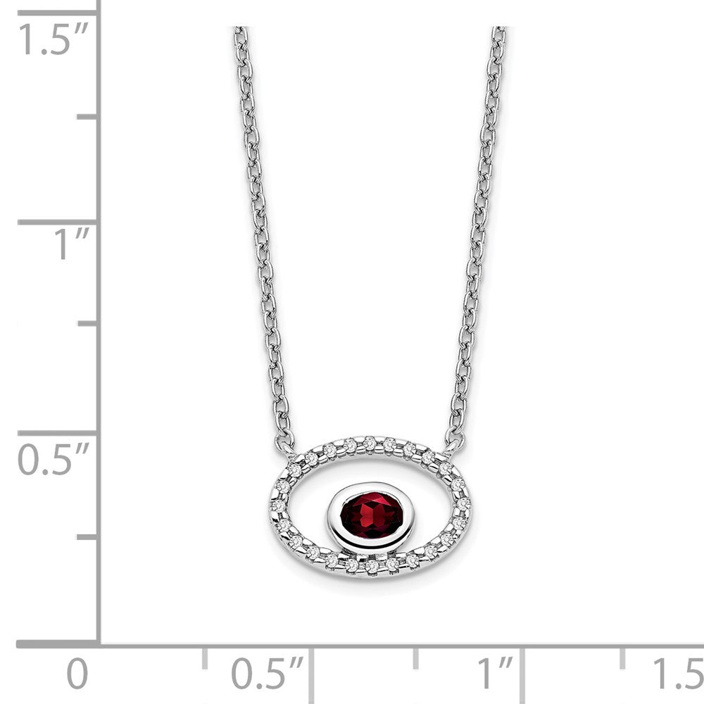 Oval Gemstone & Diamond Necklaces