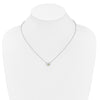 14k White Gold 4x3mm Oval Peridot and Diamond 18 inch Necklace