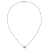 14k White Gold 4x3mm Oval Peridot and Diamond 18 inch Necklace