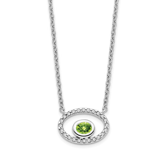 Oval Gemstone & Diamond Necklaces