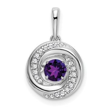 Round Gemstone & Diamond Pendants