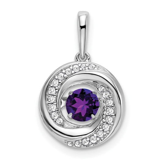 Round Gemstone & Diamond Pendants