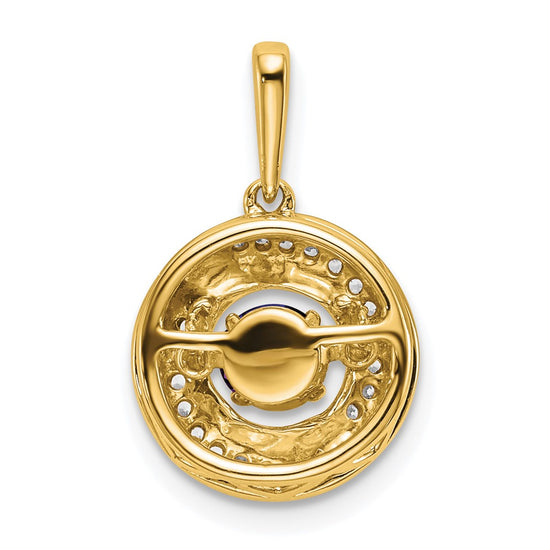 Round Gemstone & Diamond Pendants