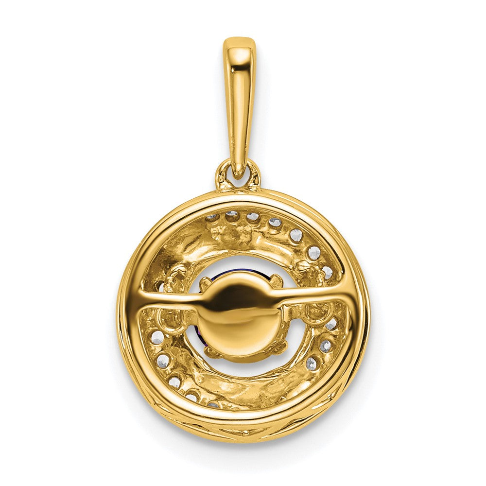 Round Gemstone & Diamond Pendants