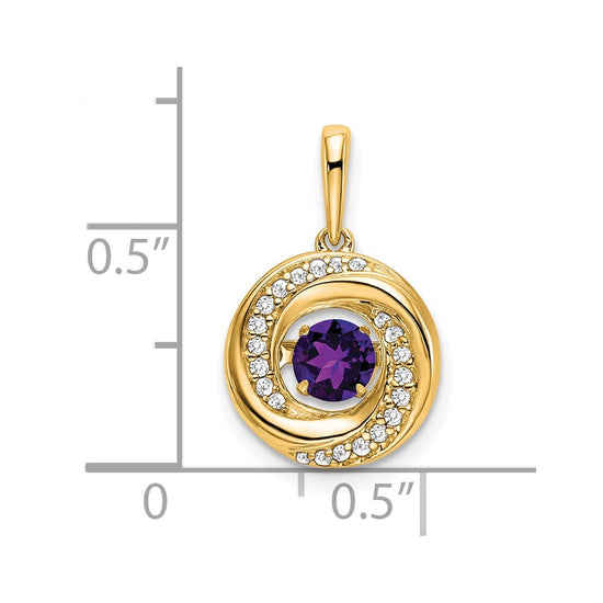 Round Gemstone & Diamond Pendants
