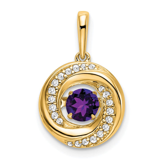 Round Gemstone & Diamond Pendants
