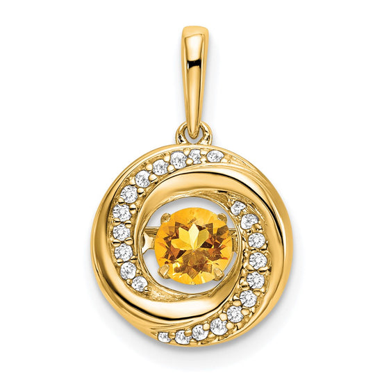 Round Gemstone & Diamond Pendants