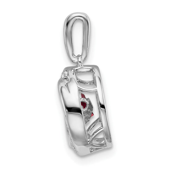 Round Gemstone & Diamond Pendants