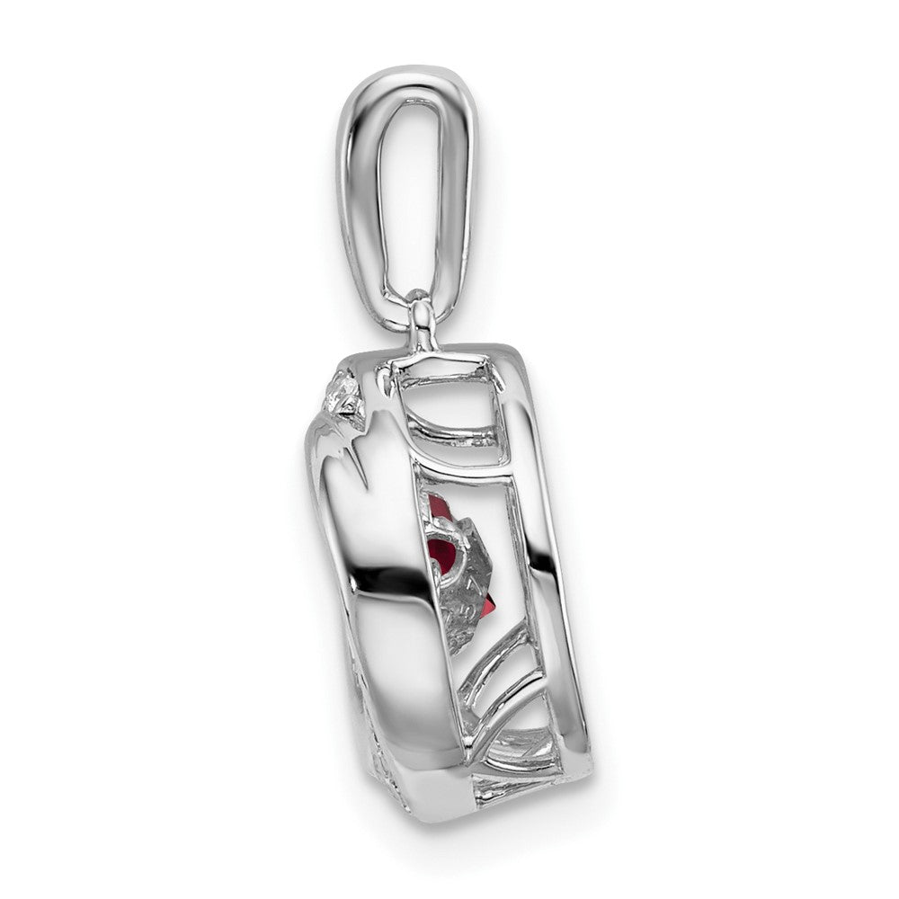 Round Gemstone & Diamond Pendants