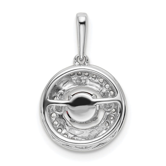 Round Gemstone & Diamond Pendants