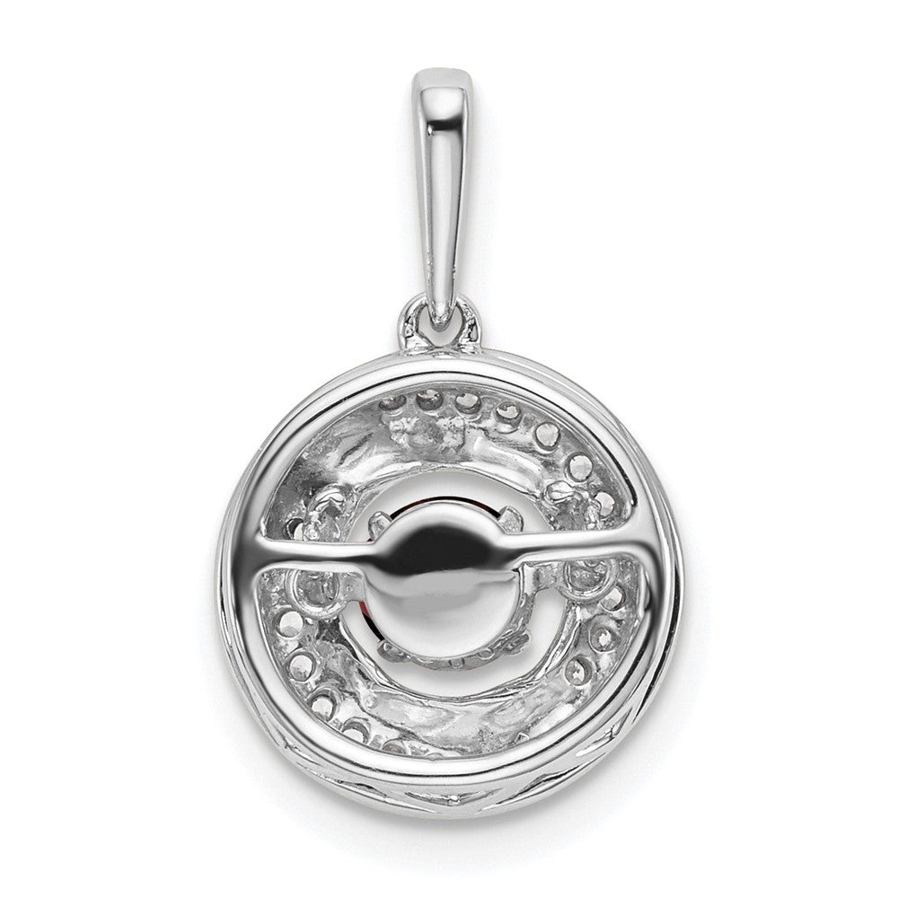 Round Gemstone & Diamond Pendants