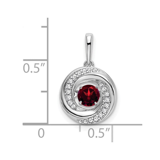 Round Gemstone & Diamond Pendants