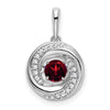 Round Gemstone & Diamond Pendants