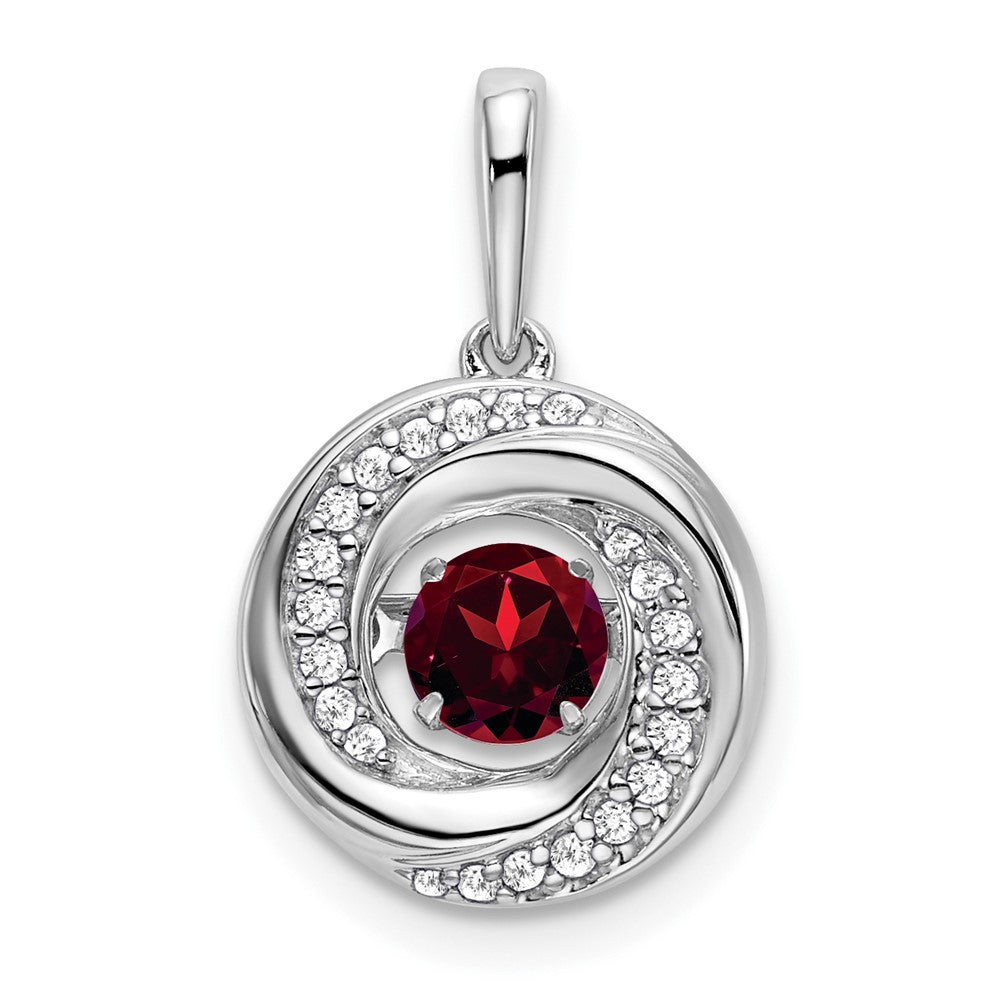 Round Gemstone & Diamond Pendants