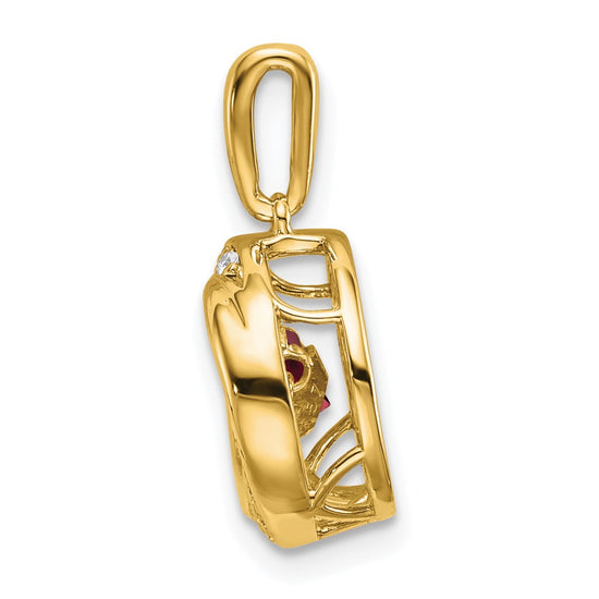 Round Gemstone & Diamond Pendants