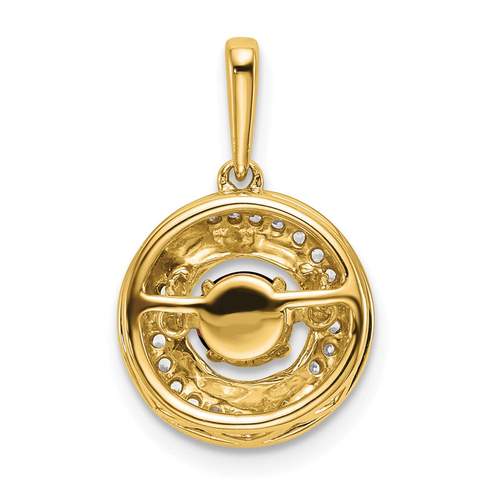 Round Gemstone & Diamond Pendants