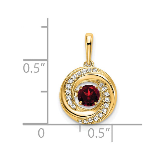 Round Gemstone & Diamond Pendants