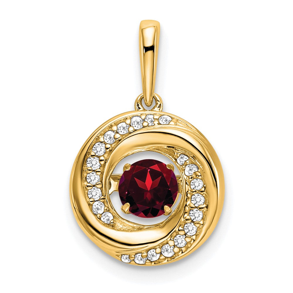 Round Gemstone & Diamond Pendants