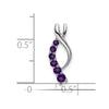 14k White Gold Graduated Amethyst Journey Chain Slide