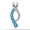14k White Gold Graduated Blue Topaz Journey Chain Slide