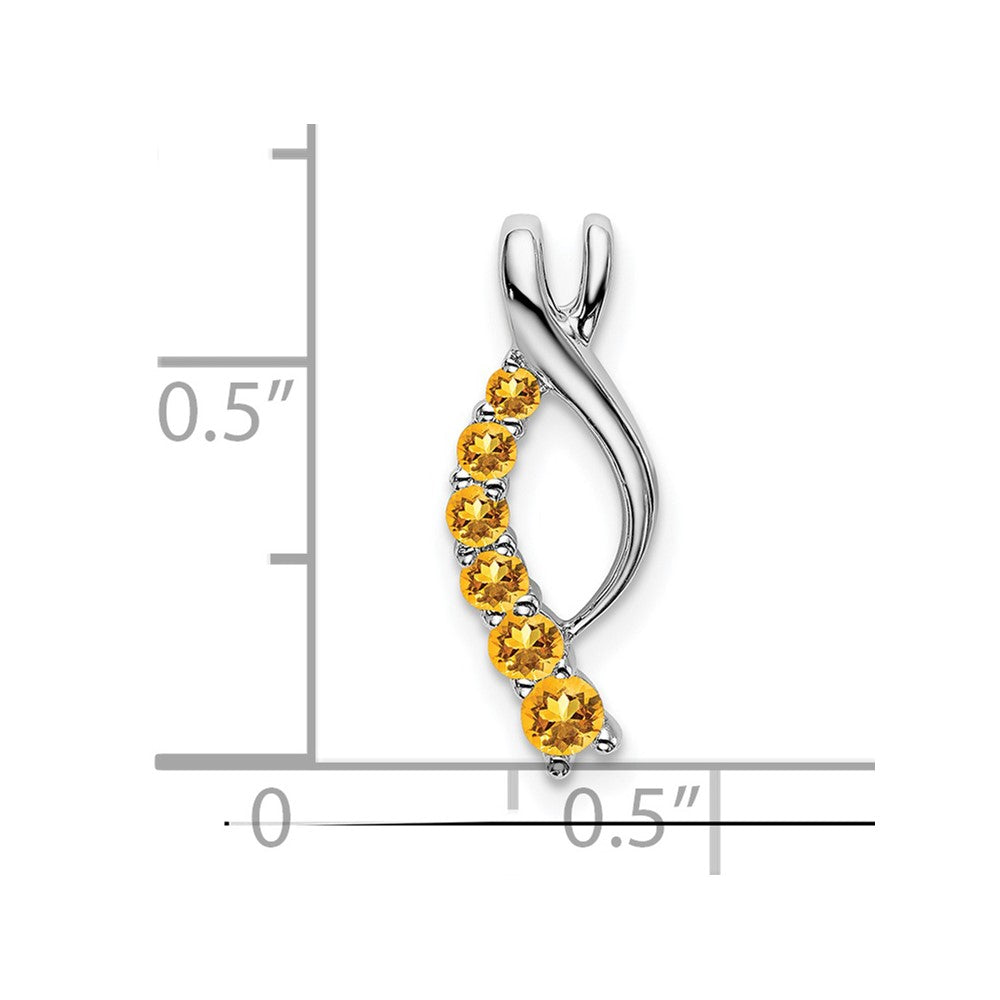 14k White Gold Graduated Citrine Journey Chain Slide