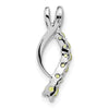 14k White Gold Graduated Peridot Journey Chain Slide