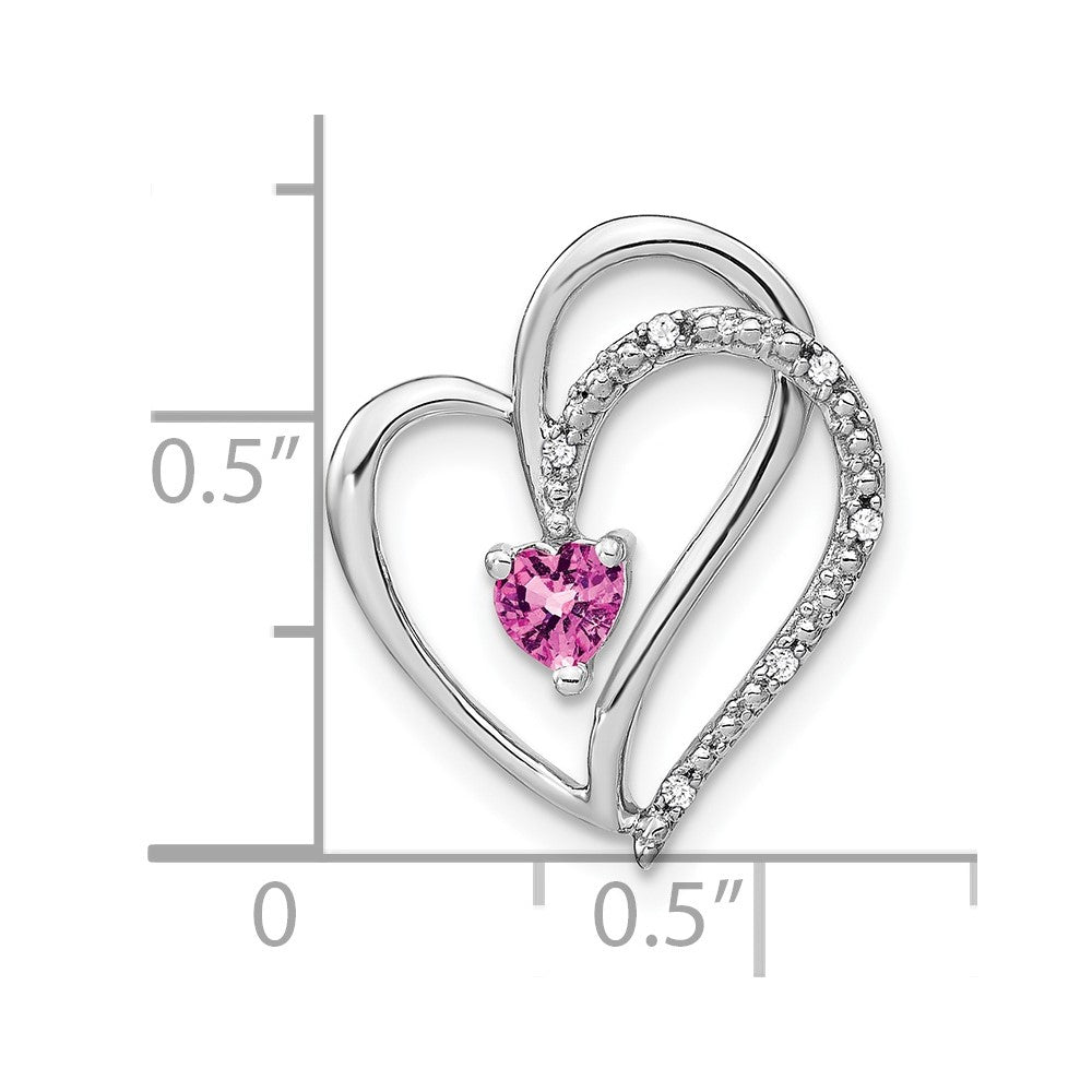 Gemstone & Diamond Heart Chain Slides